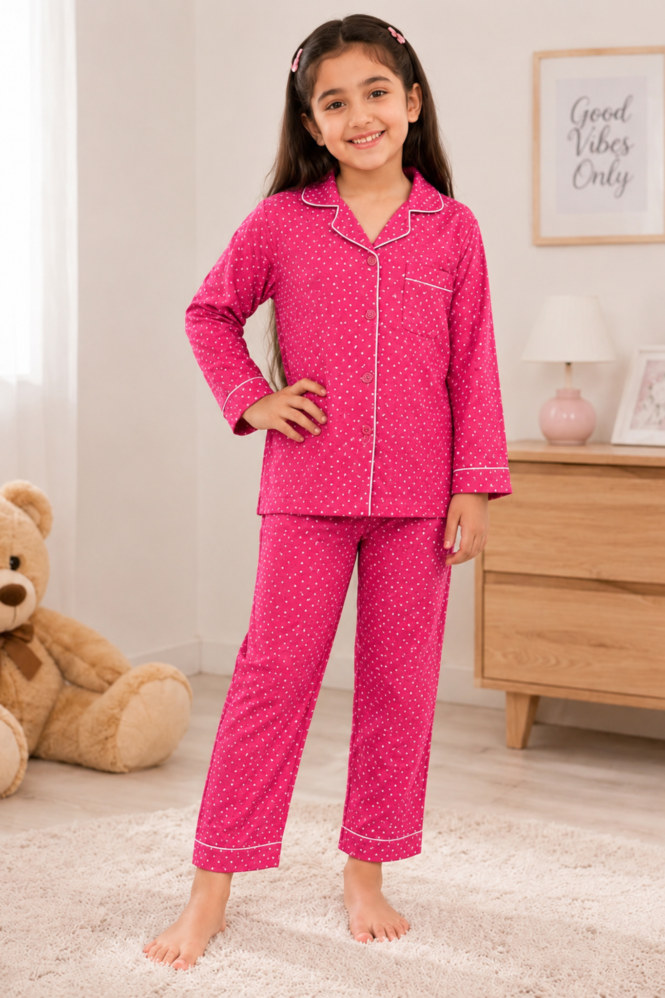 Pink Polka Pjs Set
